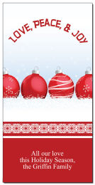 Christmas Lined Up Ornaments in the Snow Card 4